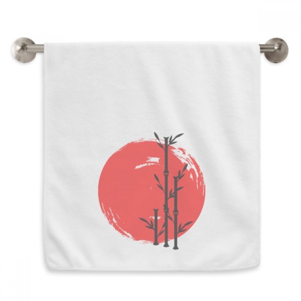 Serviettes débarbouillettes blanc rouge noir style Japon