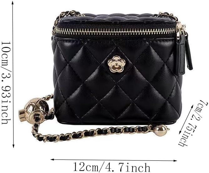 Leheybia 1 Pcs Quilted Crossbody Bags for Women for Women Quilted Chain Shoulder Bag Lady Casual Lattice Handbag - Image 4