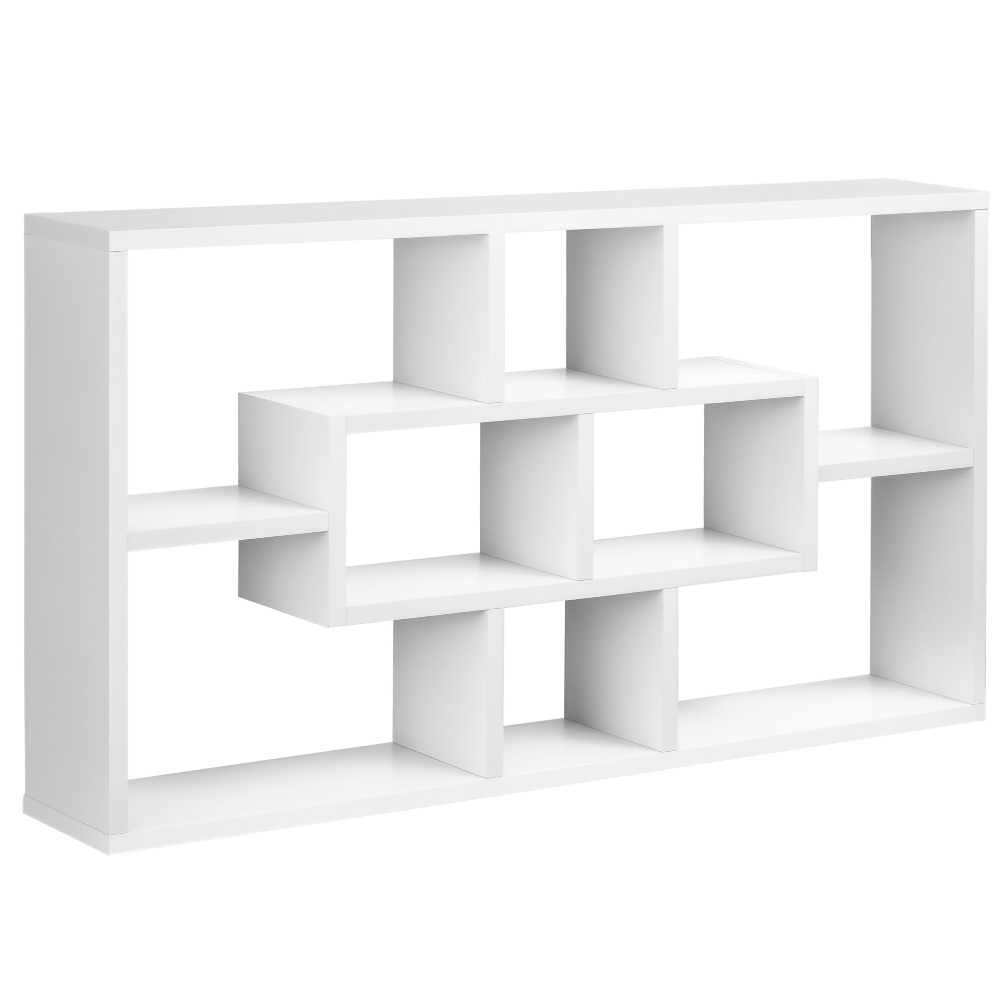 HOMCOM Étagère Murale bibliothèque avec 8 Cubes, étagère de Rangement Suspendue Design Moderne pour Salon, Salle de séjour 85 x 14,​5 x 47,​5 cm, Blanc