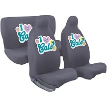 Mirsepet Tasar m Logo Oto Koltuk K l f  Bmw 4 Serisi  le Uyumlu i Love Cats Kedi Bask l  Penye Kuma  Gri