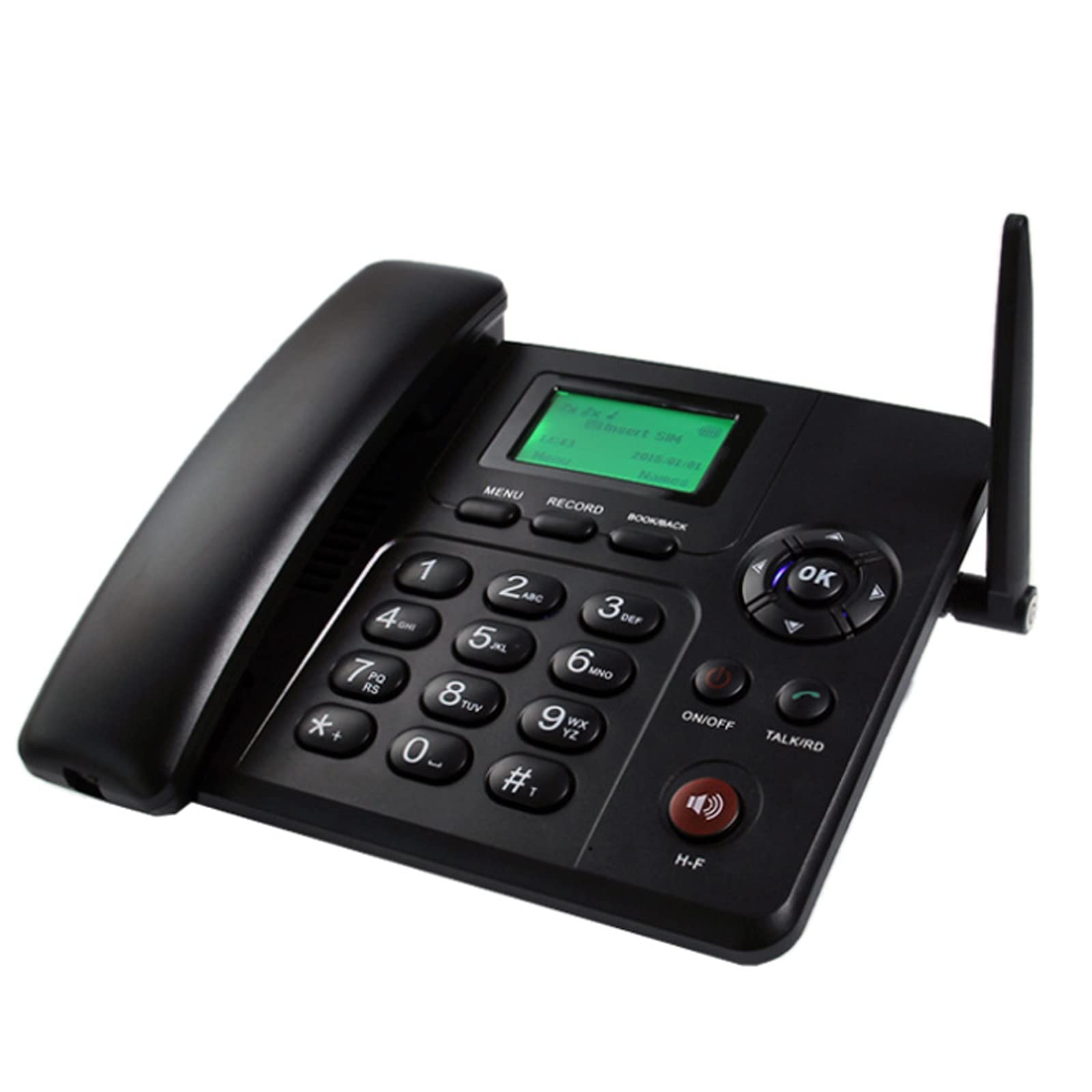 IBOWZ Telefono Fisso Telefono Fisso Wireless gsm Quad Band Wireless,con visualizzazione della Data dell'ora dell'ID chiamante,Doppia SIM,Supporto multilingue,per telefoni fissi dell'hotel,Ufficio