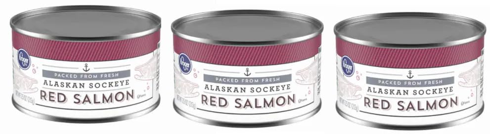 Pack Of 3 Alaskan Sockeye Red Salmon 7.5 oz.