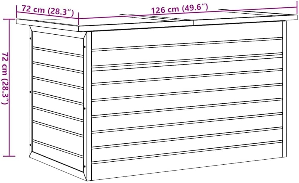 vidaXL Patio Wooden Storage Box Chest Blanket Toy Cushion Pillow Trunk Lidded Wood