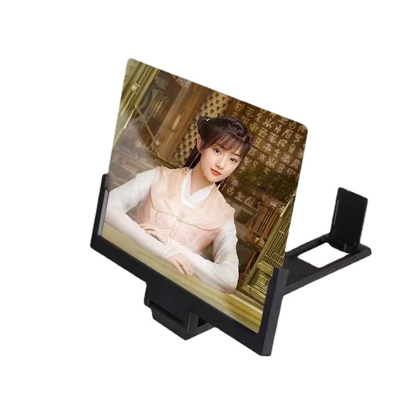 Lupa de pantalla de 14 'para teléfono celular con amplificador de pantalla 3D HD Soporte plegable para teléfono para películas juegos Compatible con todos los teléfonos intelige(Size:14IN,Color:negro)