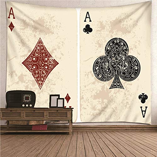 Banemi Teppich Jugendzimmer Jungen, Wandteppich Hiphop Gelb Schwarz Rot Poker A Polyester...