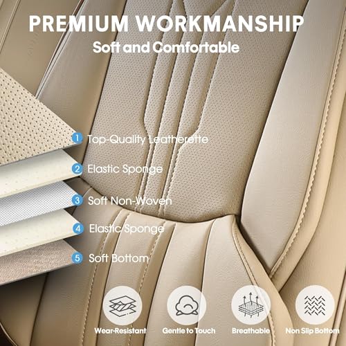 Housse de siège auto Ram beige pour siège avant AOOG - 4