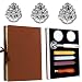 Hogwarts Magic School - Set di timbri per cera e sigillatura in cera Hogwarts, kit di timbri per, 1 guarnizione in rame con manico in legno, 3 cere, 1 cucchiaio per sciogliere e 2 candele bianche