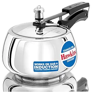 Hawkins Stainless Steel Contura 3 Litre Inner Lid Pressure Cooker Induction Compatible