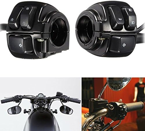 Hiapix Pair Motorcycle Handbar Cruise Control Switches with Wiring Harness for Harley Touring Cruise Softail Dyna Sportster 883 Sportster V-Rod