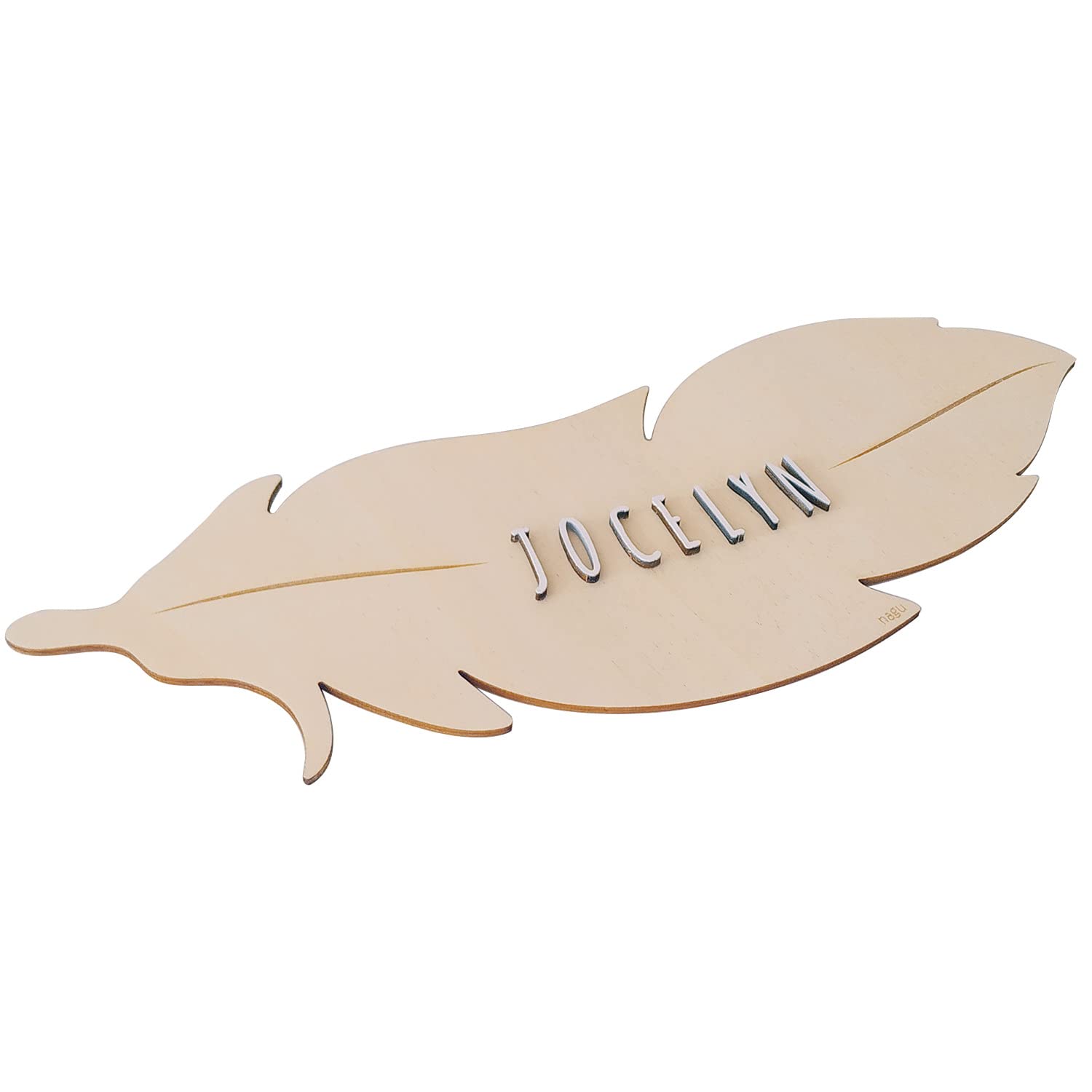 nagu® Prénoms en Bois Personnalisés | Plaque Décorative Grande Taille pour Chambre Bébé, Fille ou Garçon | Lettres Autocollantes pour Personnaliser le Prénom en Bois, Déco Murale