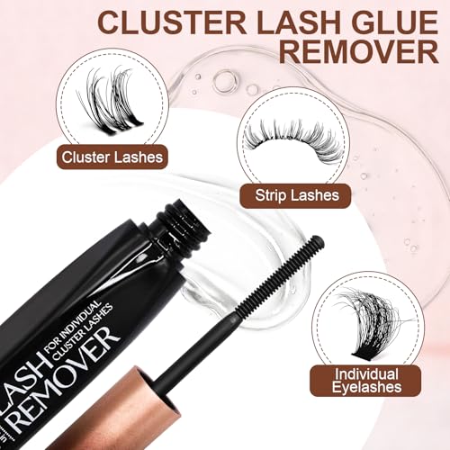 Pretty memory Eyelash Glue Remover for Cluster & Individual Lashes – 5ml Gentle Liquid Remover, Spiral Brush for Precise Root Application, Fast Bond Dissolving in Seconds, At-Home Self Use Only - Thumbnail 3