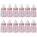 AerWo Baby Shower Favors Fillable Mini Bottle Candy Gift Box for Boy Girl Newborn Infant Baptism Christening Birthday Party Decoration (24 Packs, Pink)