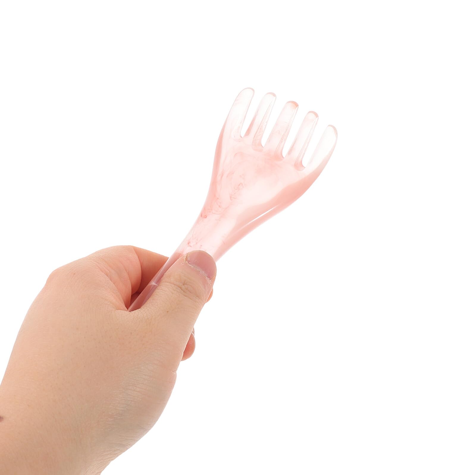 Peine Masajeador de Cuero Cabelludo de Resina Ámbar, Juego de 5 Piezas con Masajeador Pulpo Grande, Peine de Cinco Dientes y Cepillos de Masaje para Relajación y Cuidado
