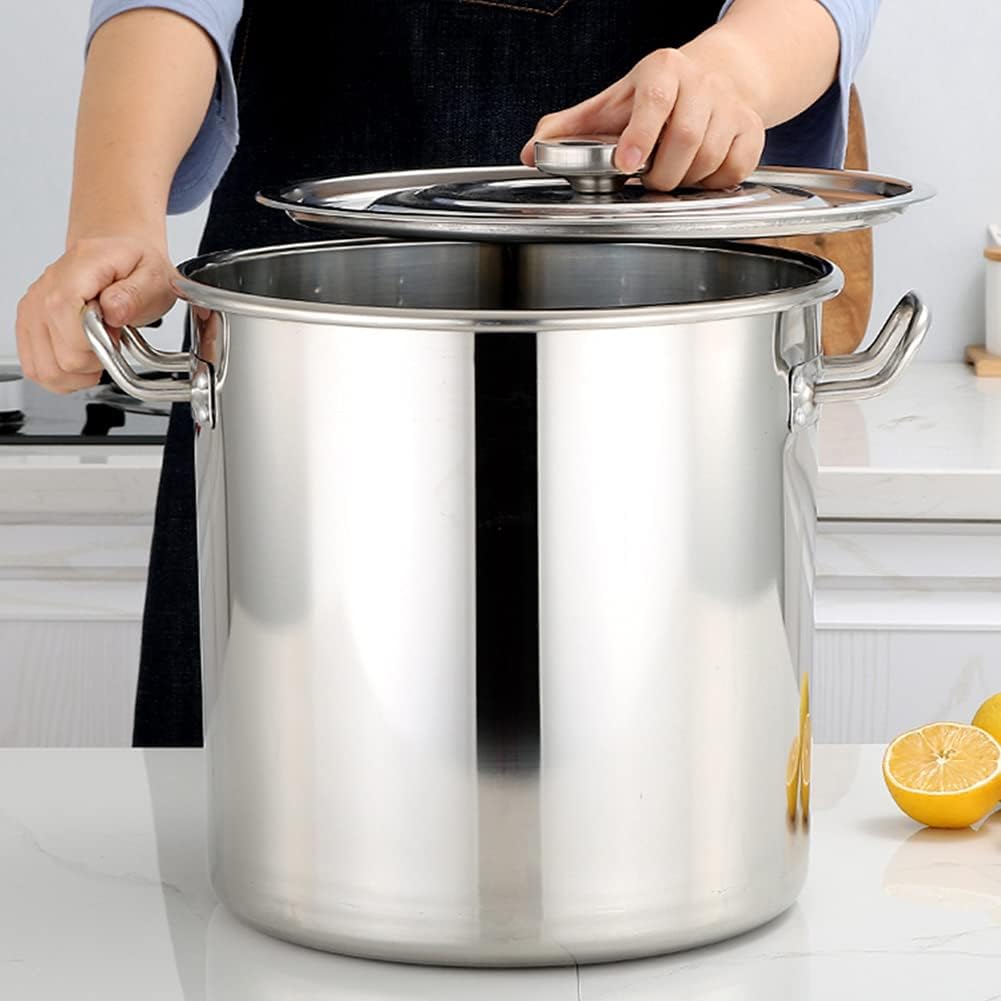 カバーとストレーナーバスケット付きの20Lステンレス製ストックポット