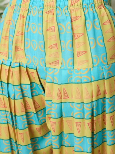 Image of EthnicJunction Women's Linen Floral Print Summer Wear Straight Short Kurti With Afghani Pant Set | Co Ord Set for Women Stylish | Fusion wear Women