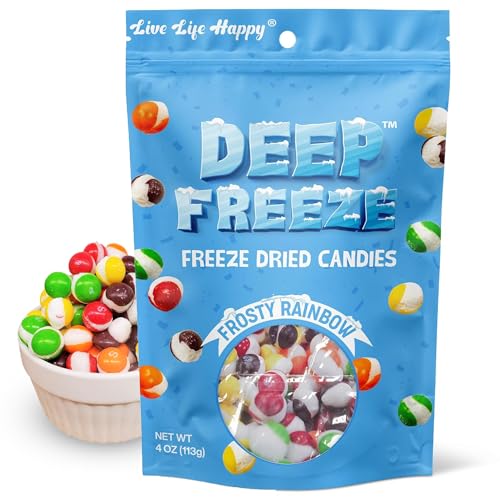 Frosty Rainbow Freeze Dried Candy 4oz - Freeze Dried for Snacking and Sharing - Crunchy Freeze Dry Candy in a Resealable Bag for Freshness