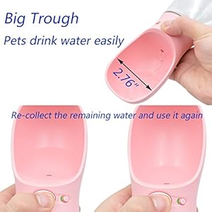 Portable dog water bottle for walking2 76 big trough leak proof pet water bottle for small cat puppy safe and durable non bpa dog drinking water bottle for outdoor hiking pink   cucciolini doodles