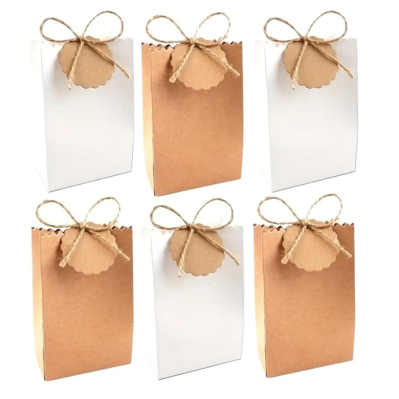 Boîtes à dragées pour mariage et décoration de fête d'anniversaire en kraft kraft