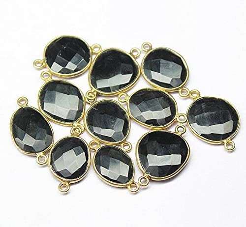 Connecteur spinelle noire ovale et argent 925 pour bijoux de luxe raffinés