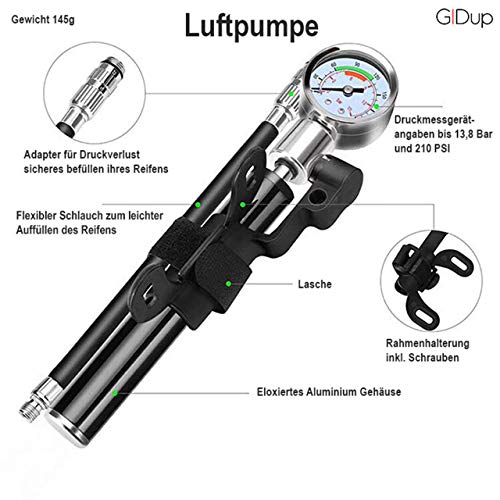 Fahrrad Flickzeug Gidup Reparatur Set mit Werkzeug und Pumpe