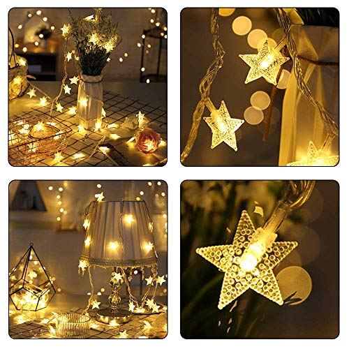 Merdeco 756557033915 Star String Lights, 16Ft/5M 50 Led Plug In String Lights Warm White Fairy Lights For Christmas/Wedding/Party Indoor And Outdoor Decoration thumb #3