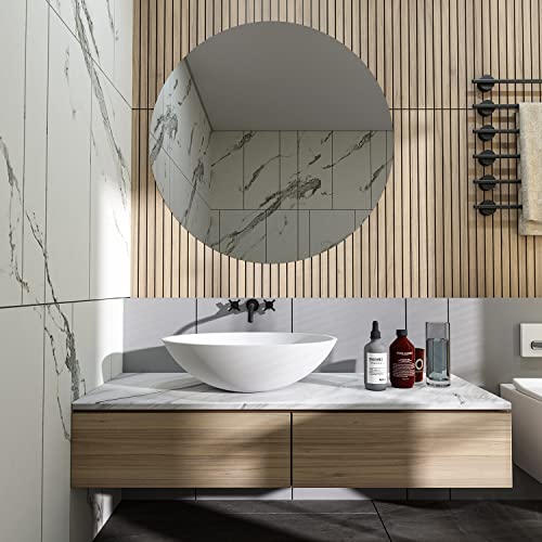 Cpingao 20" X 14" Oval Solid Surface Matte White Vessel Sink And Pop Up Drain Combo Egg Shape Above Counter Bathroom Vanity Bowl Sink, 2223 #TOP5