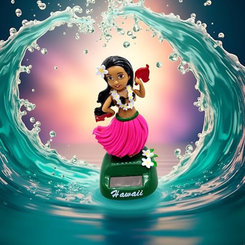 Nlinlin Hawaiian Girl Dashboard Doll Hawaii Dancing Girl for Car Mini Dashboard Collection Figurines Gifts for Home Decor, Desktop Window Sun Catcher - Image 6