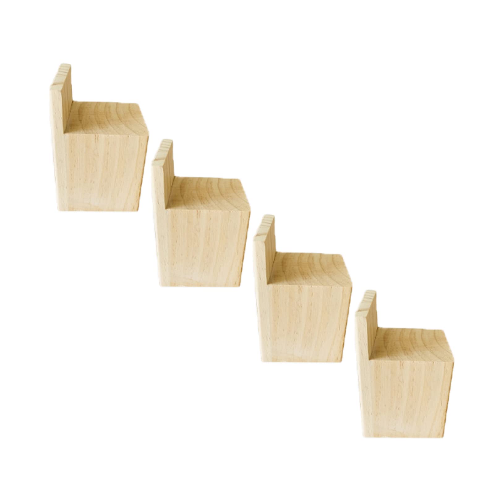 Elevadores de Madera para Camas, Elevadores de Muebles de 5 cm de Altura, Varios tamaños, 4 Unidades | 12x12cm