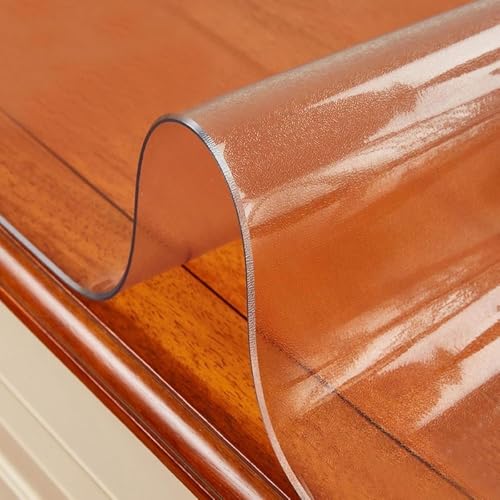 Image of Qlarity Covers 2mm Max Shield PVC Table Cover Frosted, 30 X 60 Inch | Premium dining table translucent sheet made from durable PVC provides waterproof, anti-slip protection for everyday dining