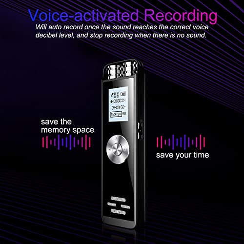 136Gb Digital Voice Recorder Voice Activated Recorder, 3072Kbps Hd Sound Tape Recorder Audio Recording Device With Playback, Mp3 Player, Password, Variable Speed, A-B Repeat, Otg(For Android Phone) #TOP2