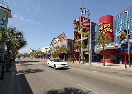 Home Comforts Myrtle Beach, North Ocean Boulevard, South Carolina, USA. Residents and Tourists Enjoy a Day at The Vivid Imagery Laminated Poster Print-20 Inch by 30 Inch Laminated Poster