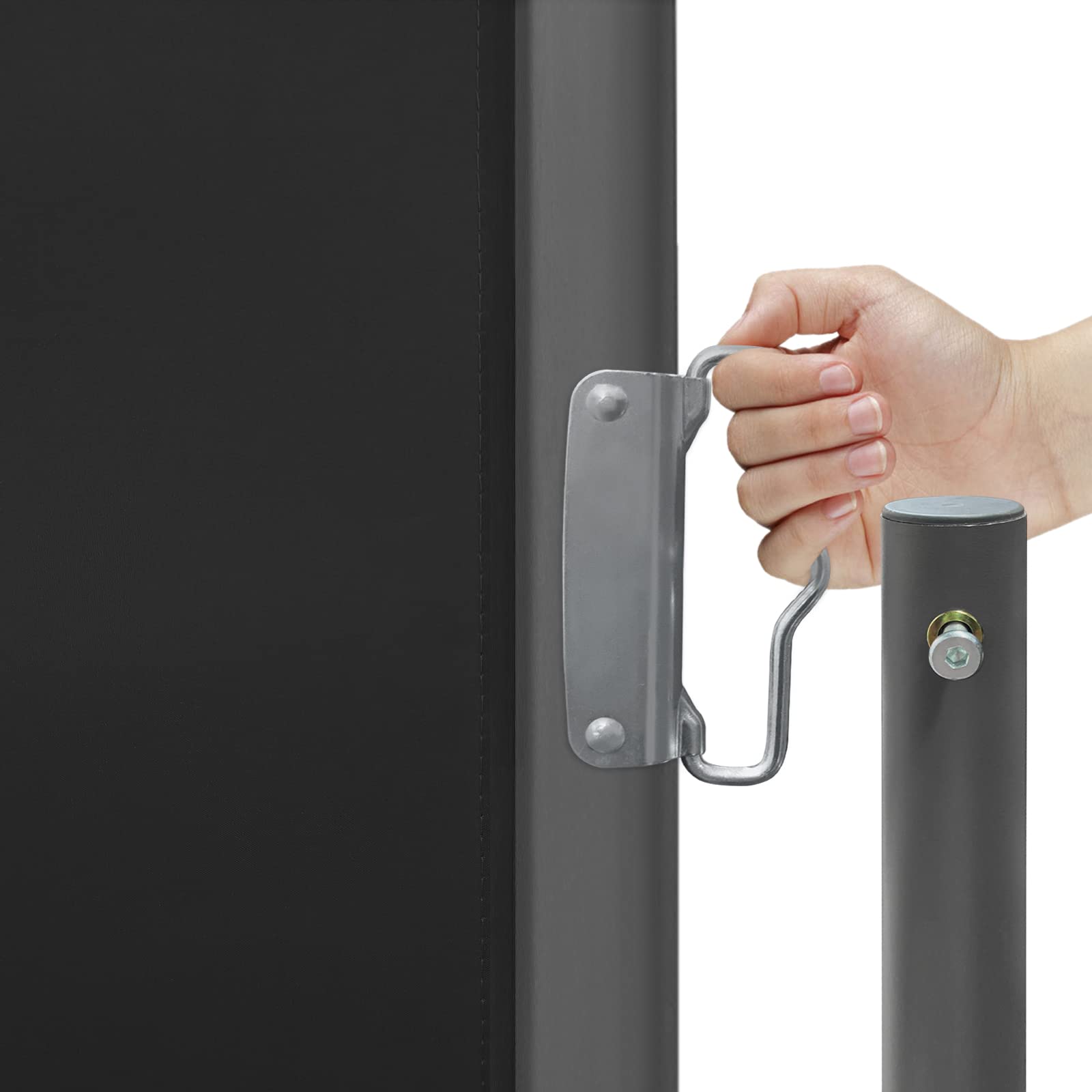 LZQ Store latéral extensible - Pare-vue - Protection solaire - Auvent - En polyester - Résistant à l'eau (100 x 300 cm, anthracite)