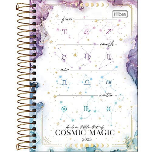 Agenda Espiral Diária 14 x 20 cm Magic 2023 - Signos - Cosmic Magic - Tilibra