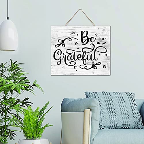 Plaque murale décorative en bois avec message inspirant de gratitude