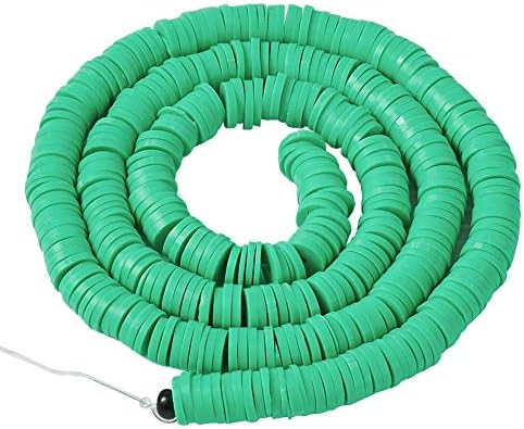 1 Strand Flat Round Polymer Clay Beads 6mm Heishi Spacer Loose Beads 380~400pcs/strand for Necklaces Bracelets Earrings Jewellery Making, Black