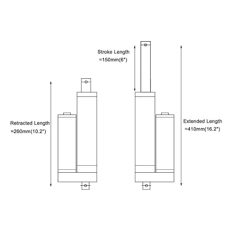 Stroke Linear Actuator,Electric Linear Actuator Waterproof with Mounting Bracket,225 lbs(900N) 10mm/s Fit for Recliner Chair Electric Sofa Vehicles Vessels Cargo (1, White, 6 in)