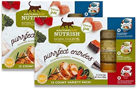 Rachael Ray Nutrish Purrfect Entrees Wet Cat Food, Variety Pack, 2 Ounce Cup (Pack of 24)