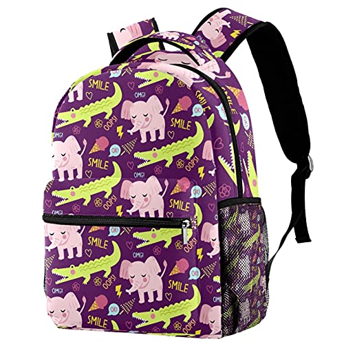 Sac d'école licorne et dinosaure multicolore pour l'école primaire