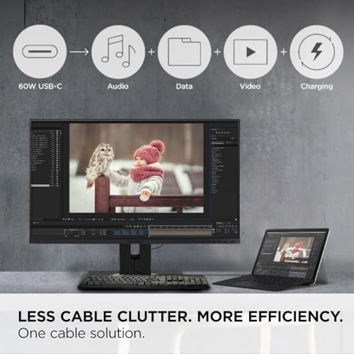 Image of ViewSonic VG245 24 Inch 1080p Monitor Designed for Surface, IPS Display for Smooth Home and Office Productivity, Advanced Ergonomics, 60W USB-C, HDMI, and DisplayPort Inputs
