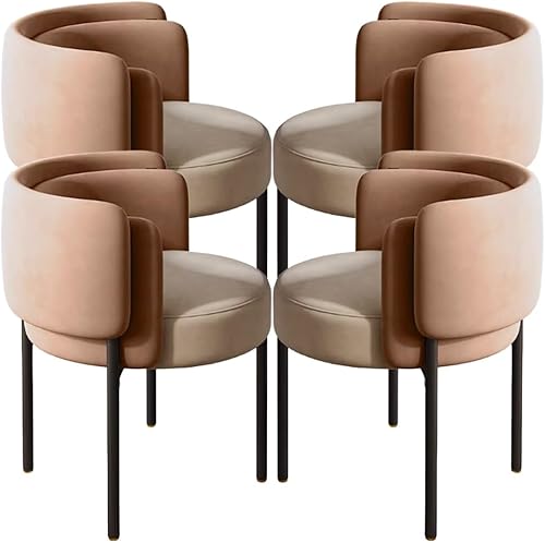 Miniatura 9 de YVYKFZD Juego de sillas de comedor de ocio, sillas de cocina con respaldo curvado y patas de metal, silla de comedor tapizada, silla auxiliar cómoda