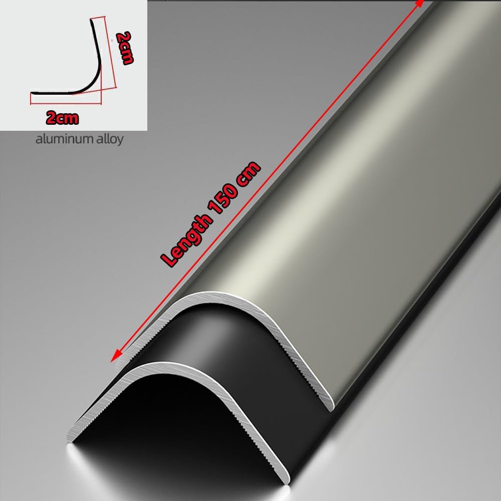 Lot de 2 protections d'angle en aluminium de 147,3 cm - Protection murale anti-collision - Bande de bord moulé en L pour porte et fenêtre - Blanc - 150 x 2 cm (58