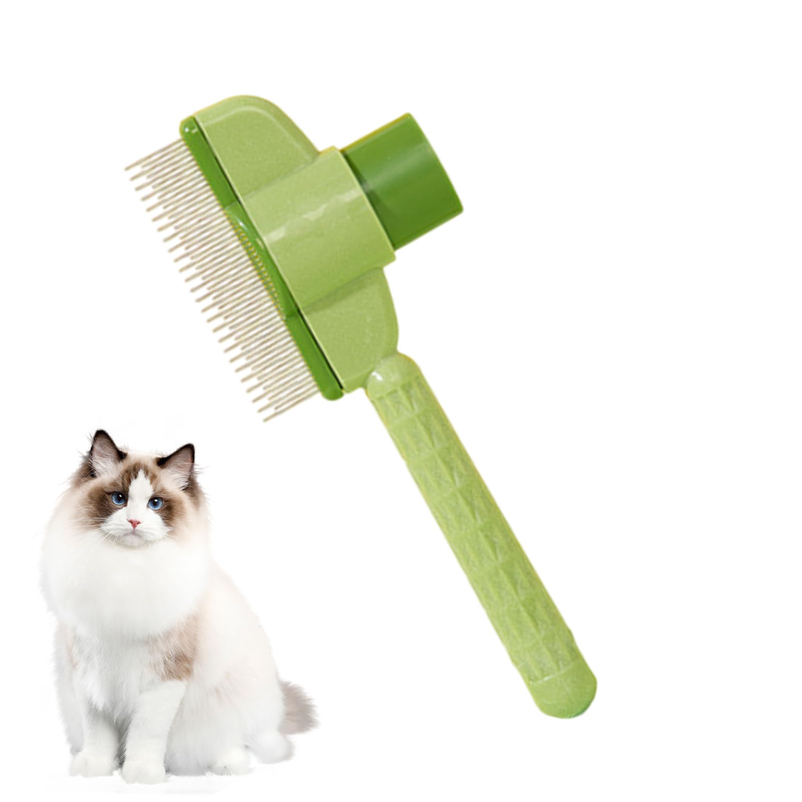 Katzenpflegebürste Entfilzungskamm, Ergonomischer Griff, Click-Slicker | Haustierbürste Fellpflege, Unterfell-Entwirrung, Reinigung, für Kätzchen, Hunde, Haustiere, Baden