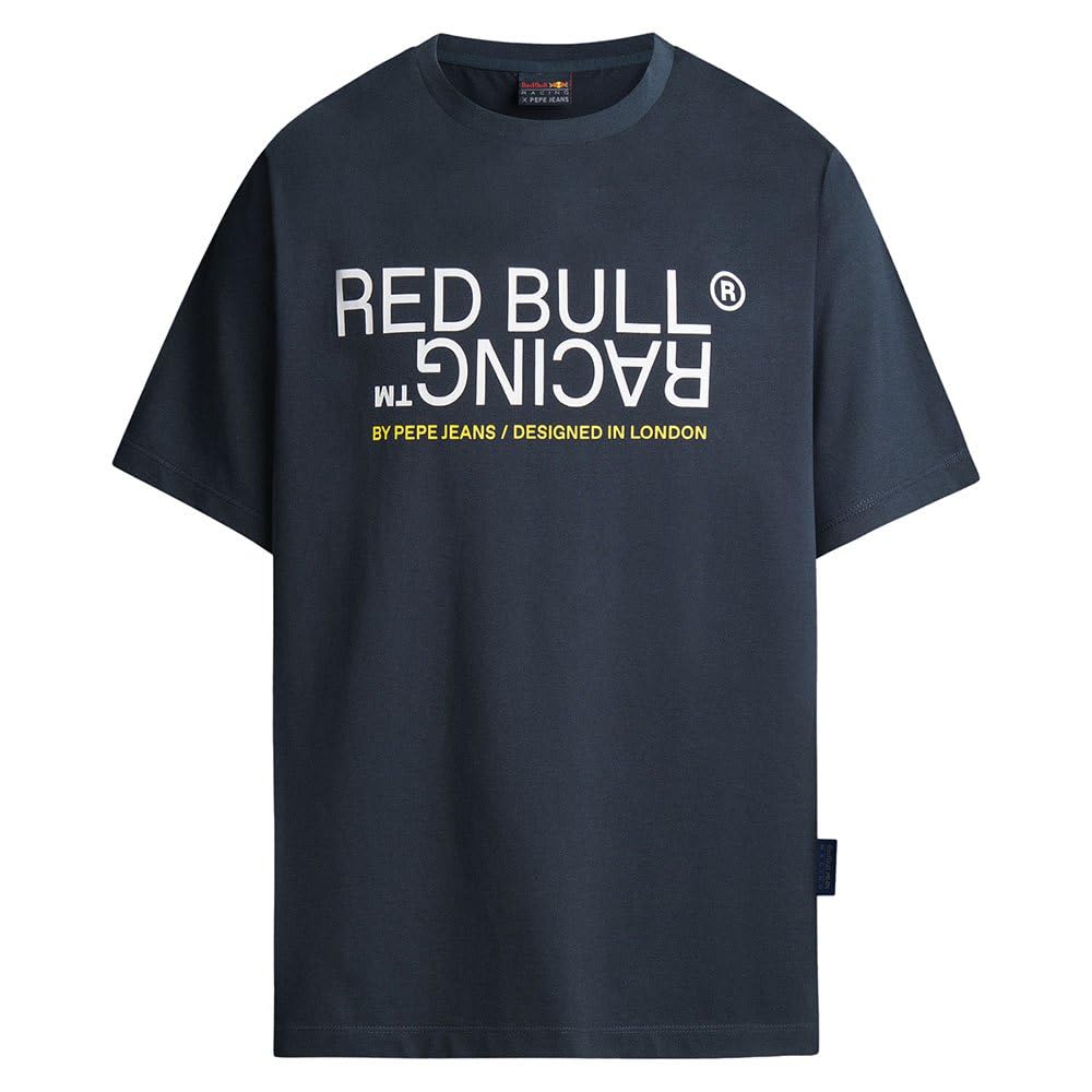 Red Bull Racing X Pepe Jeans Men's RBR Graphic Reflect TEE T-Shirt, Blue (Dulwich Blue), M