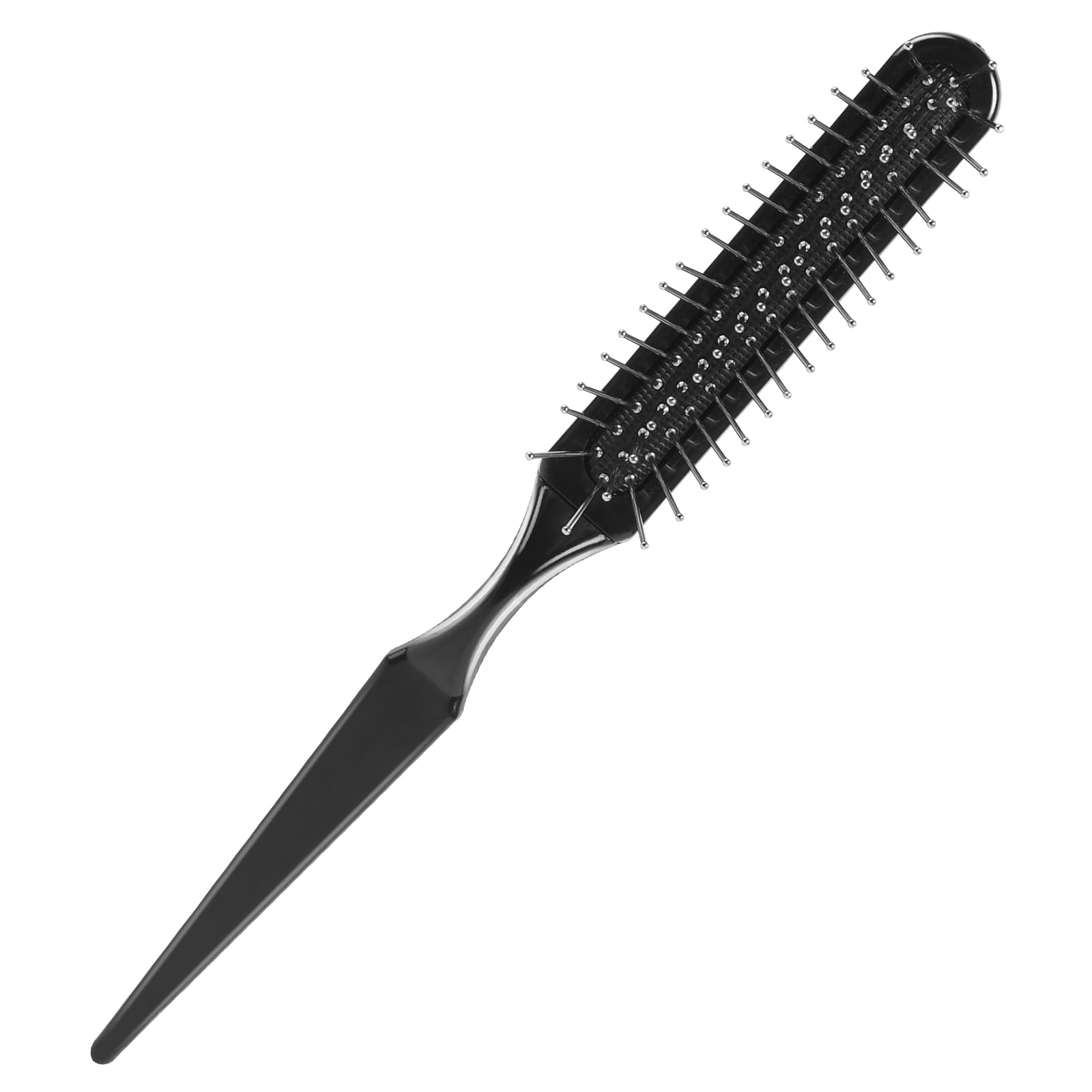 Professional 3-Row Wire Bristle Wig Brush for Synthetic Hair - Teasing and Detangling Styler - Travel Size Metal Comb for Extensions, Barbers, and Beginners