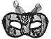 Simplicity Sheer Lace and Floral Mardi Gras Masquerade Costume Mask, 2894_Black