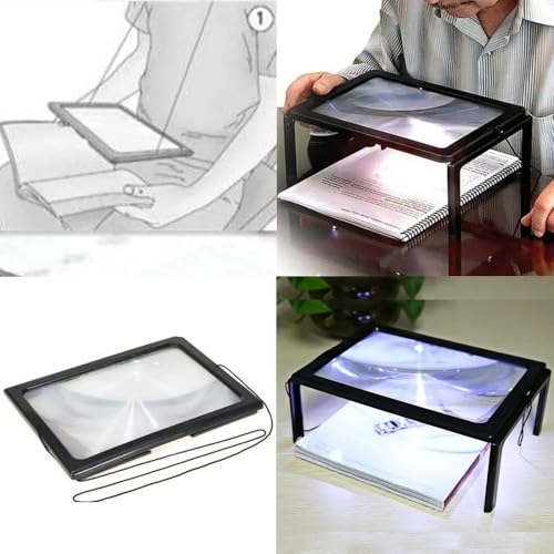 Lente de Aumento Lupa de Mesa Com Luz Zoom 2.5x 6 LEDs CBRN20782