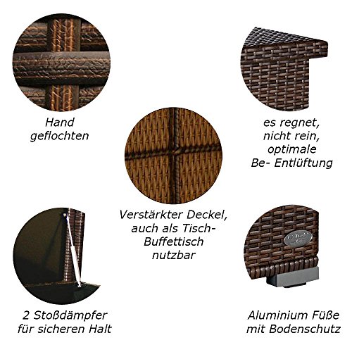 Wasserdichte Auflagenbox RS Trade Venezia 950 L für Garten und Terrasse