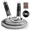 Weighted Jump Rope, 1LB Tangle-Free Ball Bearing Rapid Speed Skipping Rope for Men Women, Adjustable 9mm Cotton & PVC Rope with Alum Handle for Boxing MMA Weight-Loss Athletic Workout Fitness