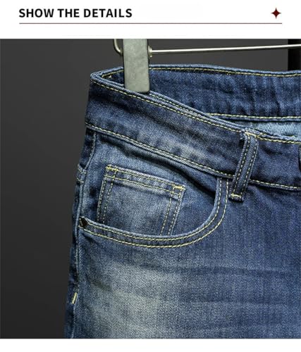 Men's Vintage Blue Slim Stretch Jeans Korean High Street Hip Hop Denim Pants2