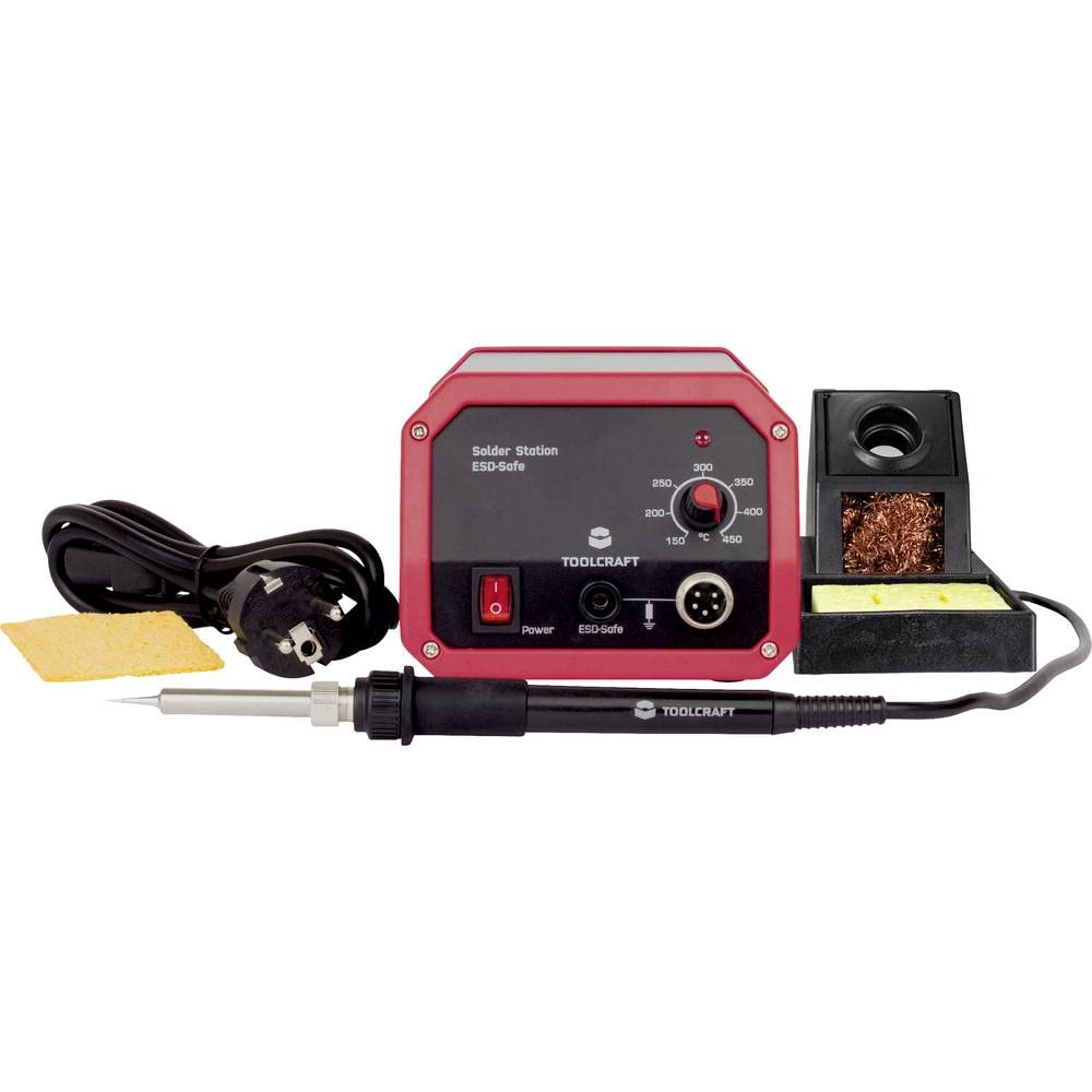 TOOLCRAFT ST-50A Lötstation I Keramikheizelement I Potenzialausgleichsbuchse I Temperatur regelbar 150-450 °C I Aluminiumgehäuse I Lötspitzenreiniger I I Soldering Tool